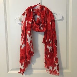 J.CREW PATTERNED RED SCARF